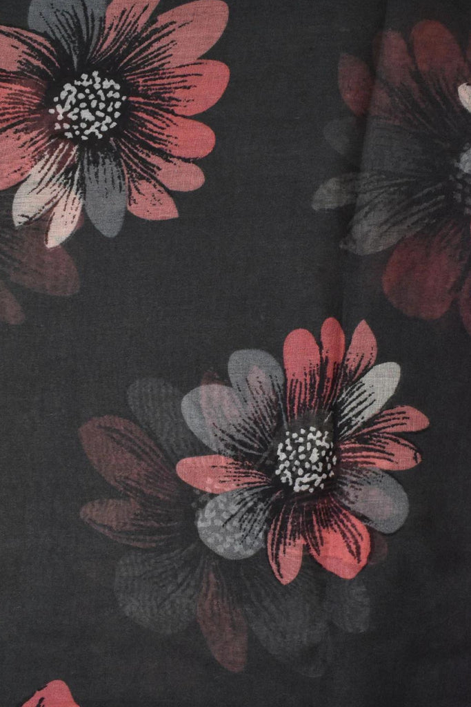 Grey Floral Scarf - The Wardrobe - The Wardrobe