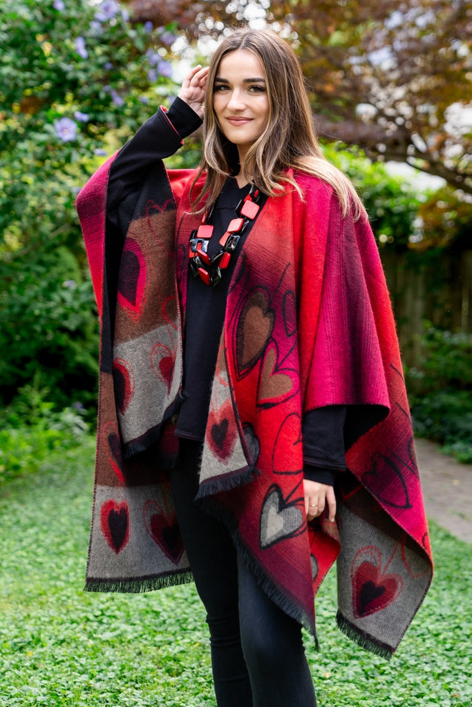 Heart Poncho - Parsley & Sage - The Wardrobe