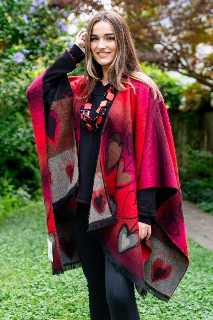Heart Poncho - Parsley & Sage - The Wardrobe
