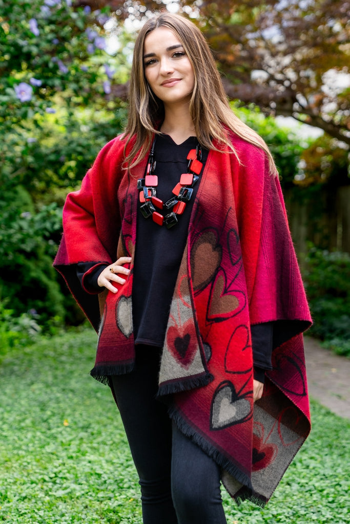Heart Poncho - Parsley & Sage - The Wardrobe