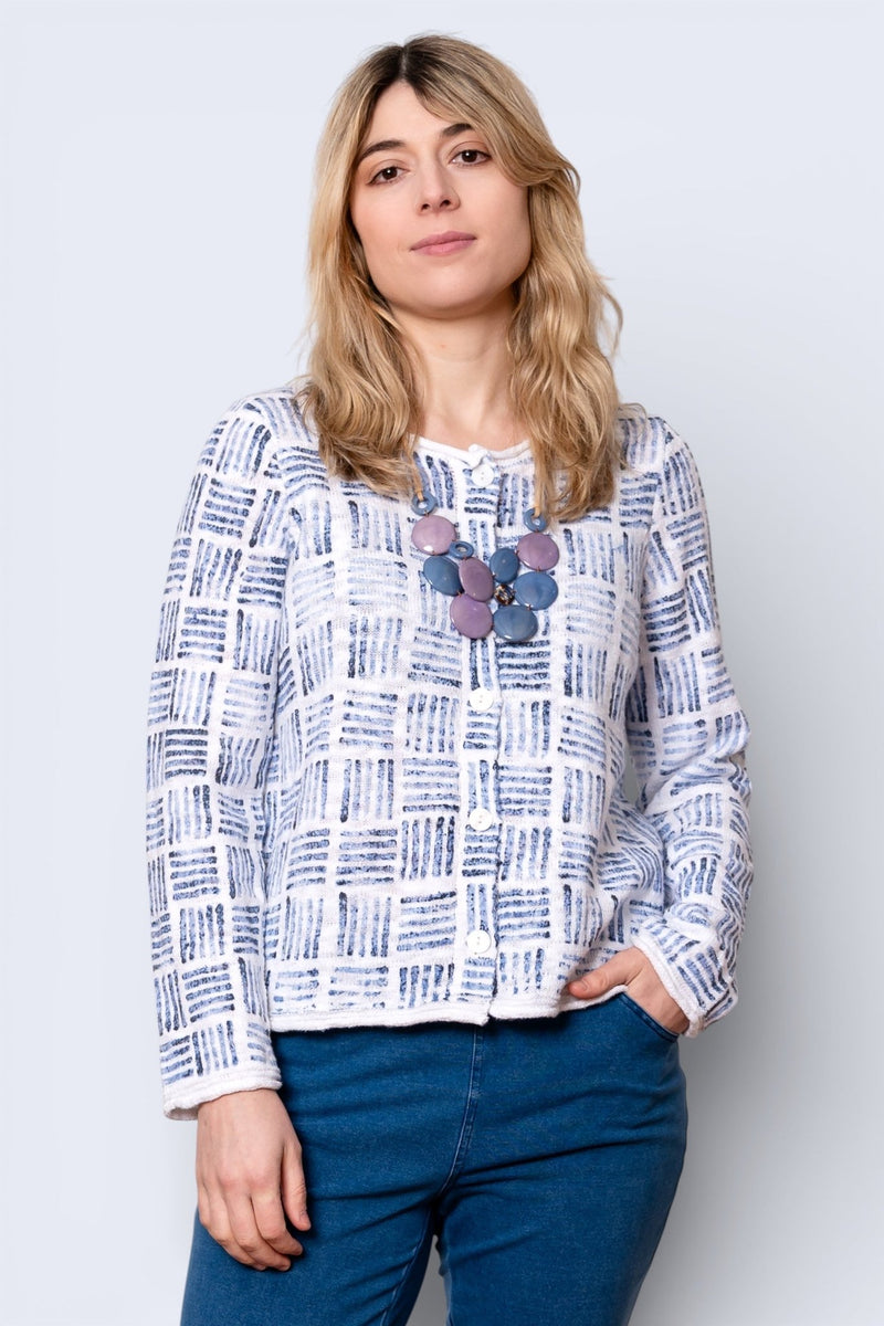Indigo Print Cardigan – The Wardrobe