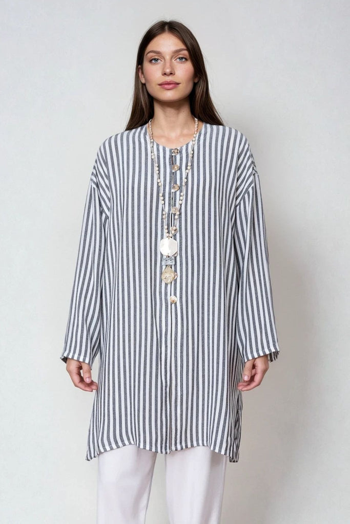 Long Jacket - White Stripe - Dairi - The Wardrobe