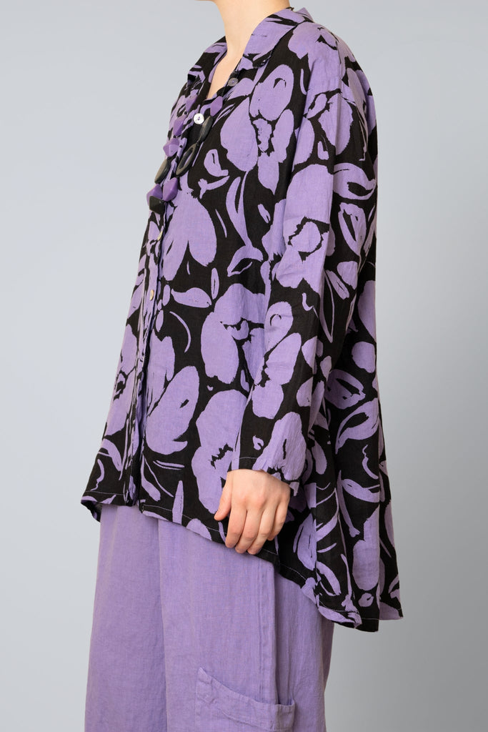 Mirren Linen Shirt - Malva Print - Bryn Walker - The Wardrobe
