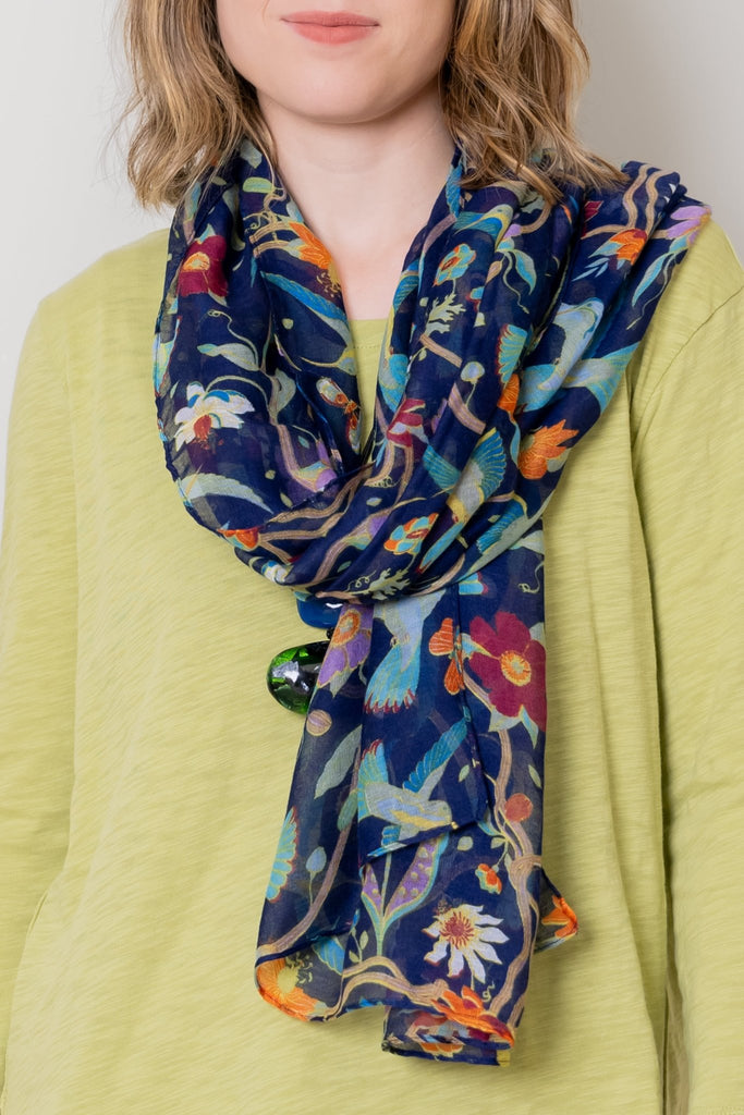 Navy Hummingbird Scarf - The Wardrobe - The Wardrobe