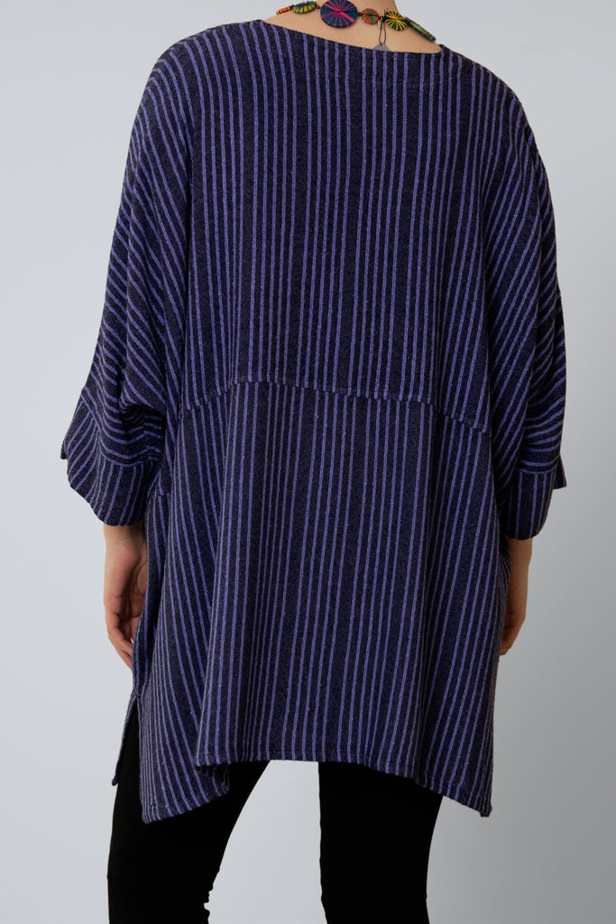 Oversize Top - Lapis Shadow Stripe - Dairi - The Wardrobe