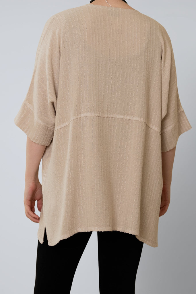 Oversize Top - Sand Shadow Stripe - Dairi - The Wardrobe