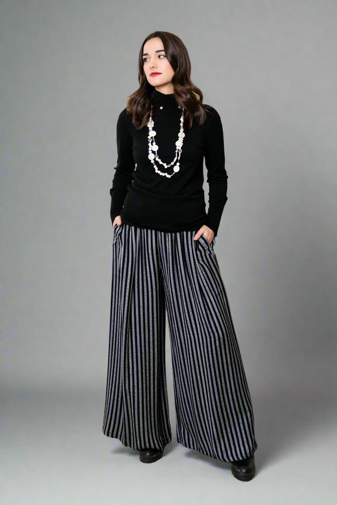 Palazzo Pant - Black Stripe - Dairi - The Wardrobe