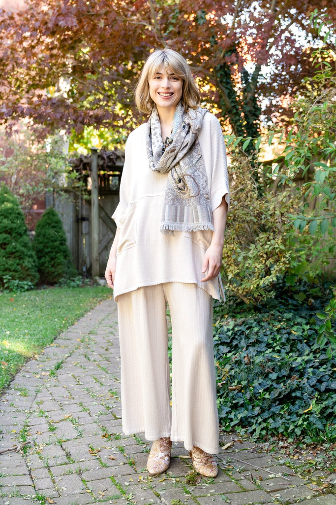 Palazzo Pant - Sand Shadow Stripe - Dairi - The Wardrobe