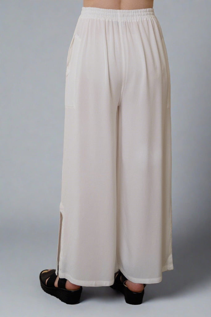 Palazzo Pant w/ Slits - White - Dairi - The Wardrobe