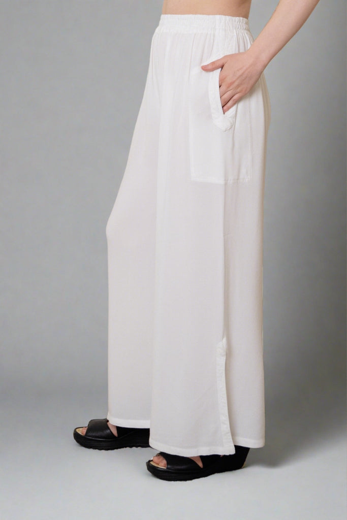 Palazzo Pant w/ Slits - White - Dairi - The Wardrobe