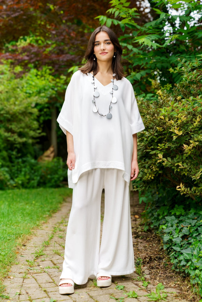 Palazzo Pant w/ Slits - White - Dairi - The Wardrobe