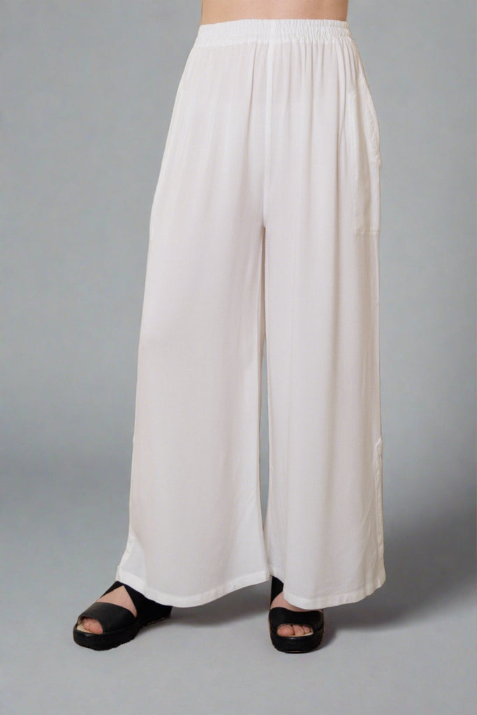 Palazzo Pant w/ Slits - White - Dairi - The Wardrobe