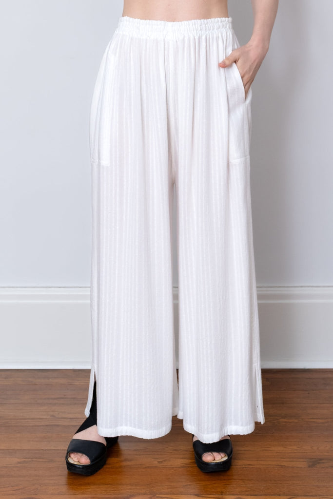 Palazzo Pant - White Shadow Stripe - Dairi - The Wardrobe