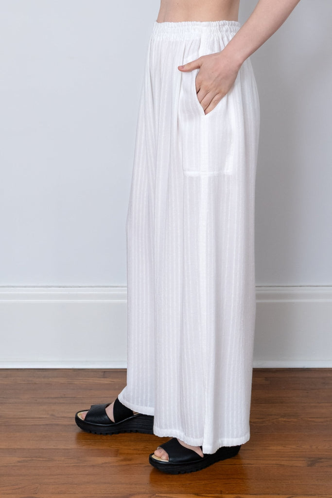 Palazzo Pant - White Shadow Stripe - Dairi - The Wardrobe