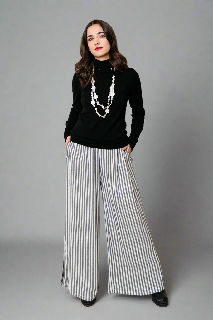 Palazzo Pant - White Stripe - Dairi - The Wardrobe