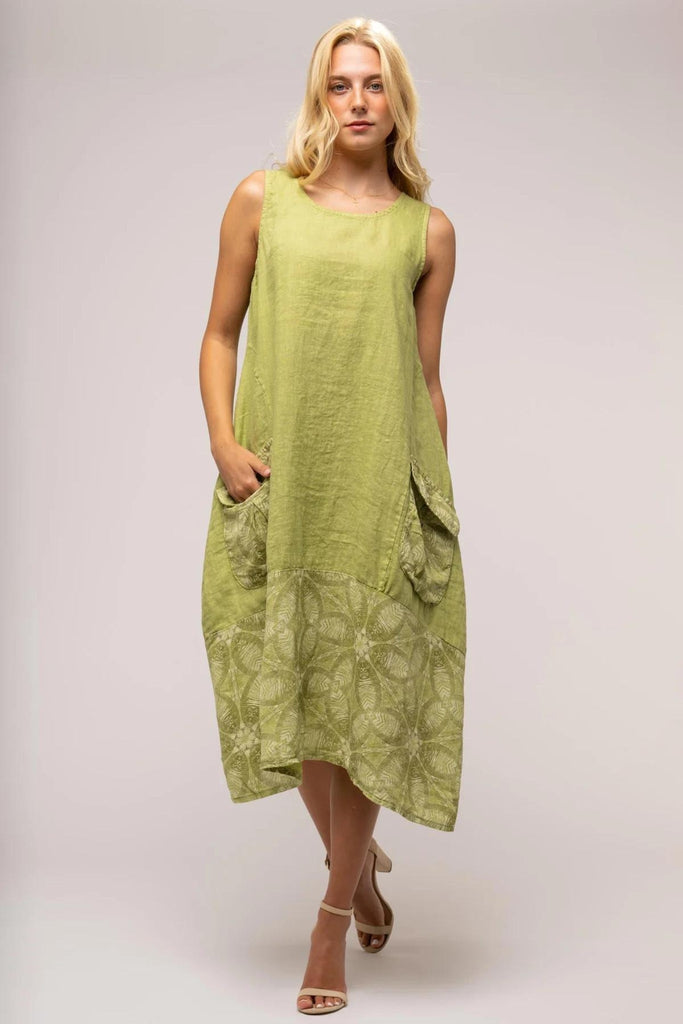 Palm Linen Dress - Linen O - The Wardrobe