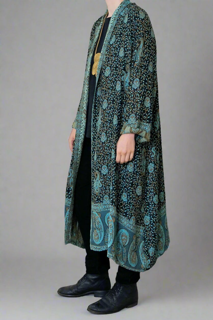 Printed Duster - Turquoise Paisley - BaBa Imports - The Wardrobe