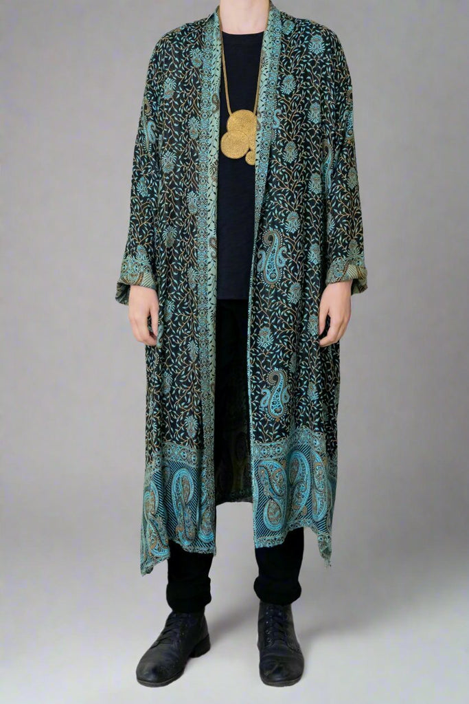 Printed Duster - Turquoise Paisley - BaBa Imports - The Wardrobe