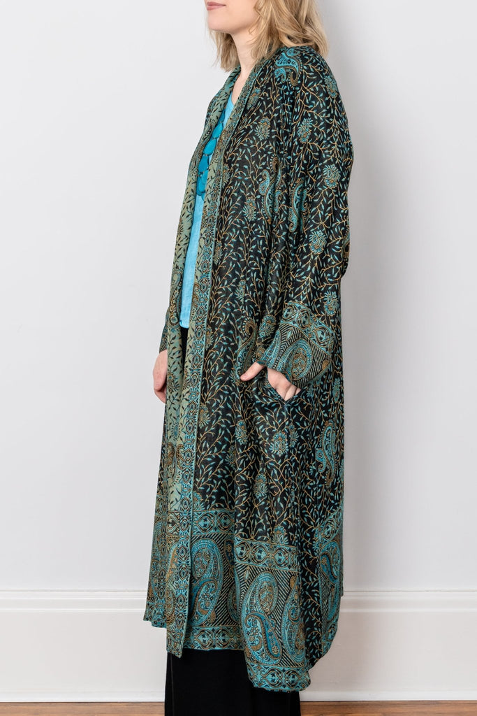 Printed Duster - Turquoise Paisley - BaBa Imports - The Wardrobe