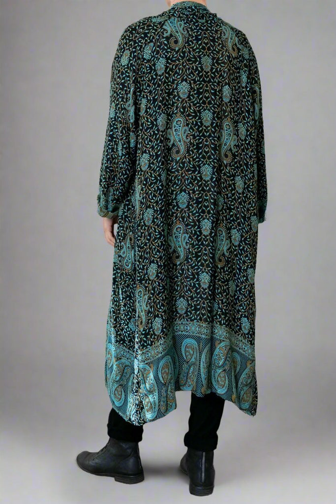 Printed Duster - Turquoise Paisley - BaBa Imports - The Wardrobe