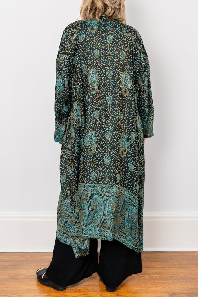 Printed Duster - Turquoise Paisley - BaBa Imports - The Wardrobe