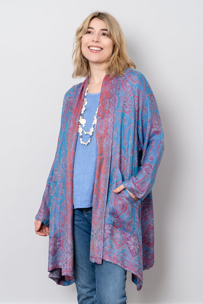 Printed Jacket - Cornflower - BaBa Imports - The Wardrobe