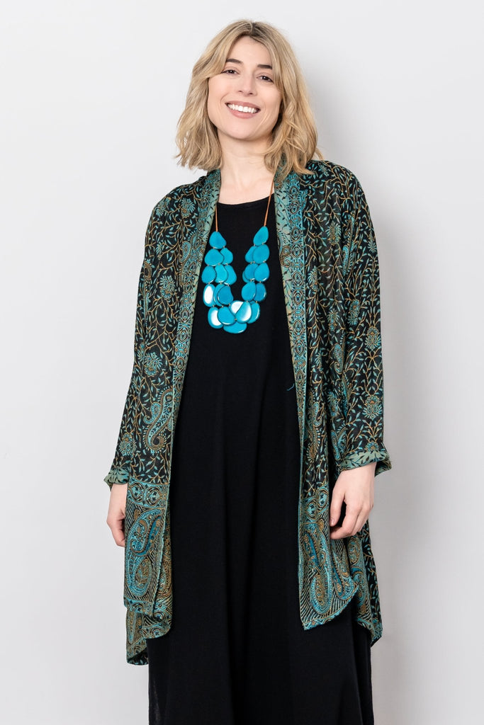 Printed Jacket - Turquoise Paisley - BaBa Imports - The Wardrobe