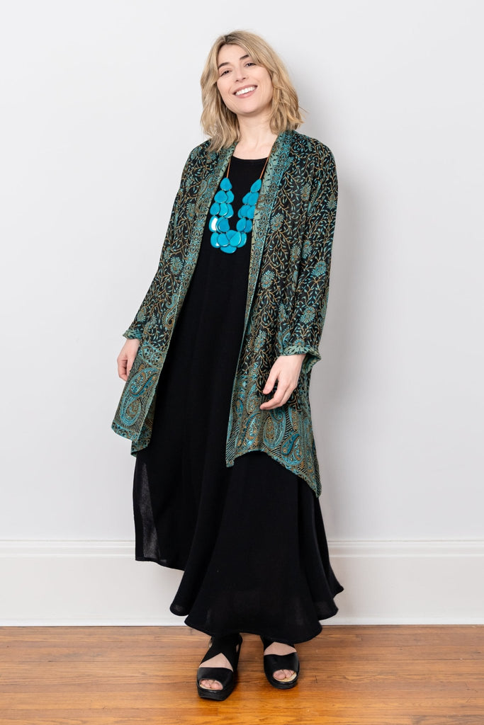 Printed Jacket - Turquoise Paisley - BaBa Imports - The Wardrobe