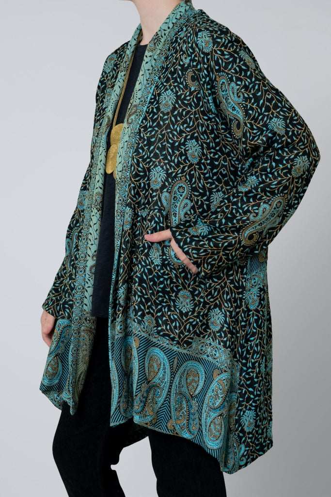 Printed Jacket - Turquoise Paisley - BaBa Imports - The Wardrobe