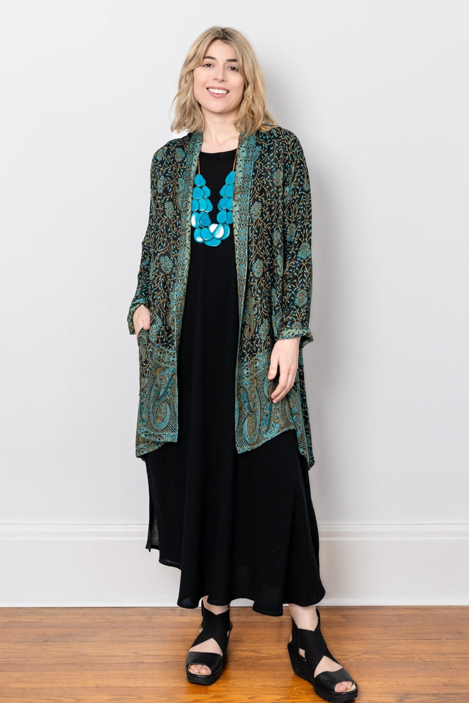 Printed Jacket - Turquoise Paisley - BaBa Imports - The Wardrobe