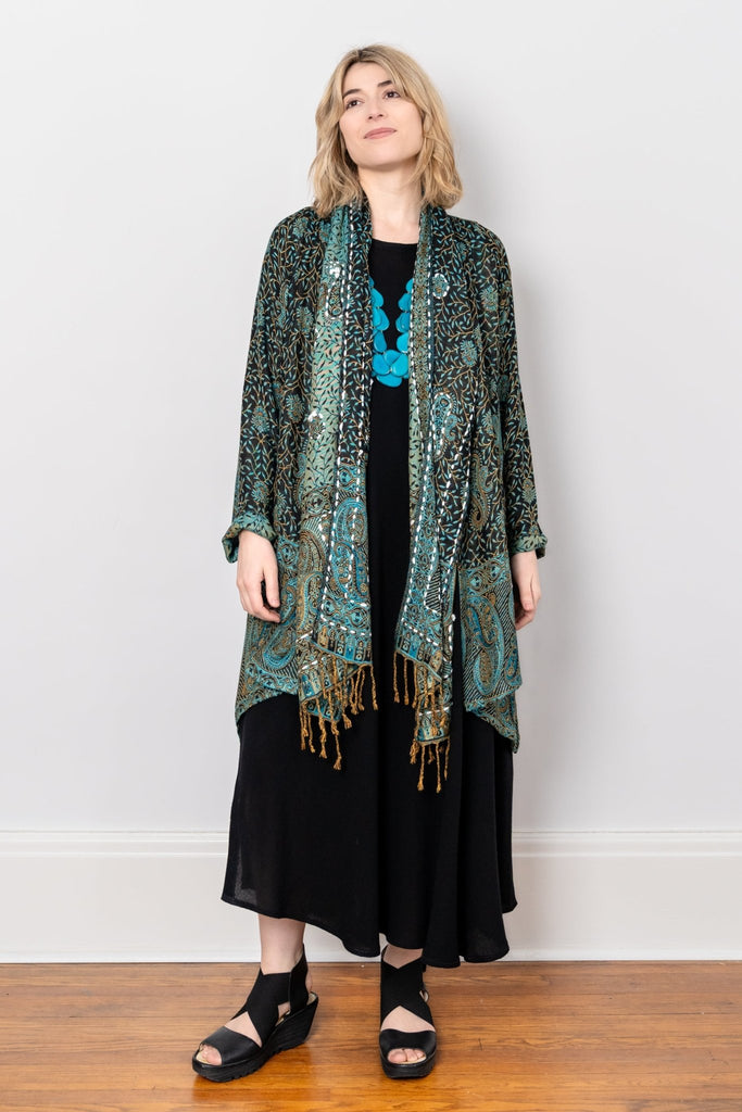 Printed Jacket - Turquoise Paisley - BaBa Imports - The Wardrobe