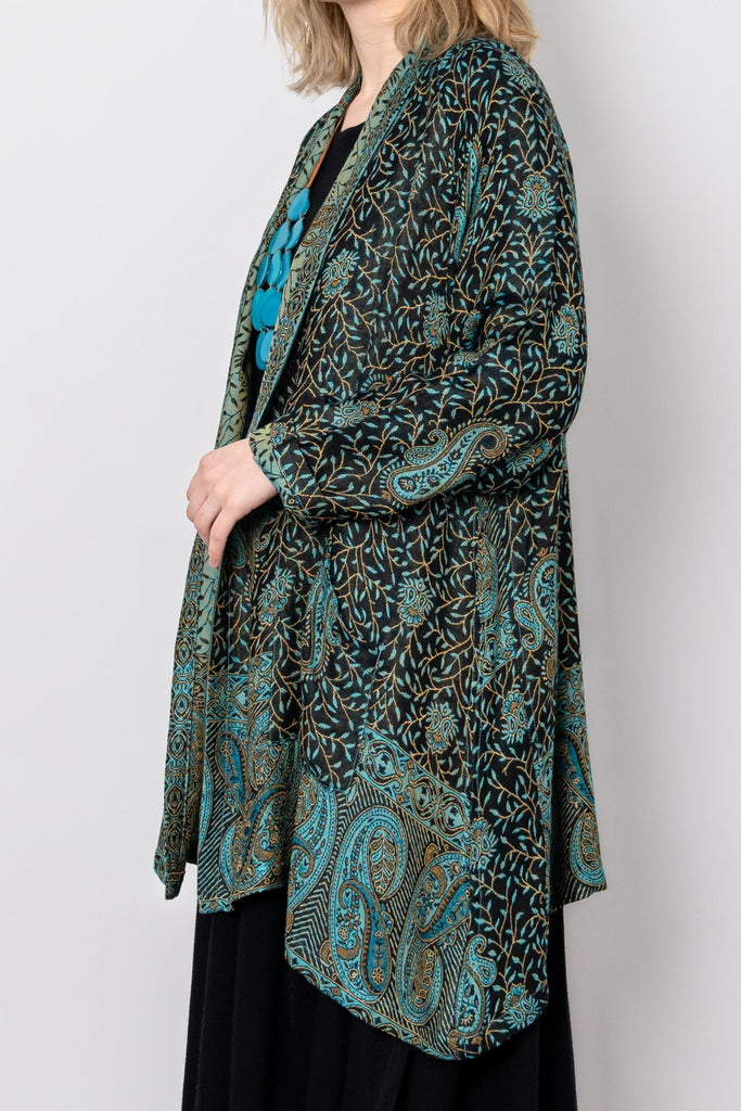 Printed Jacket - Turquoise Paisley - BaBa Imports - The Wardrobe