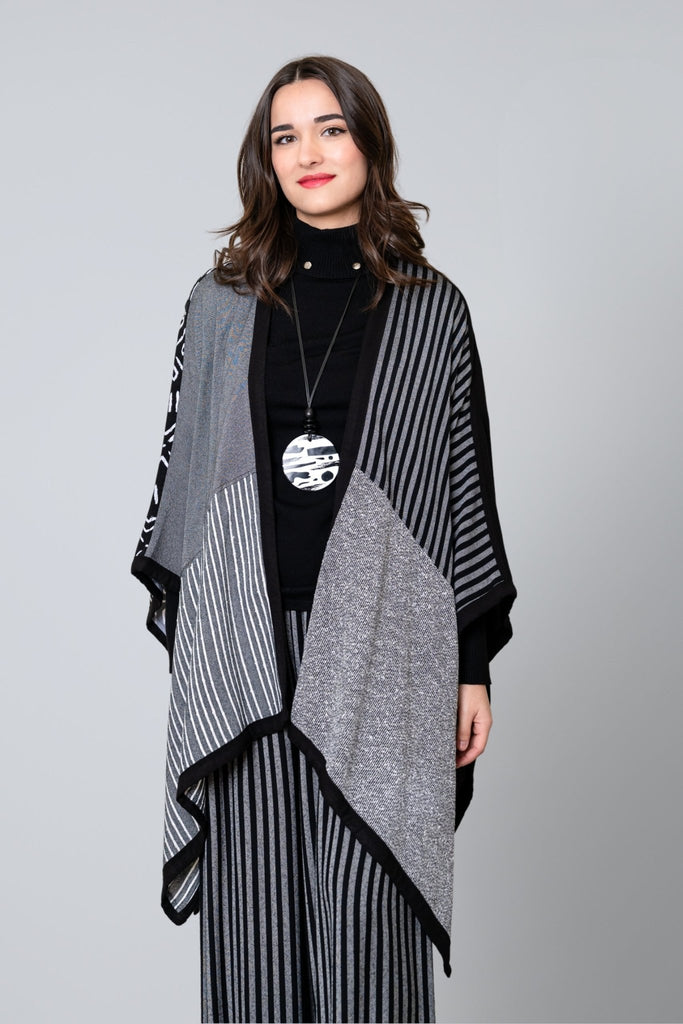 Printed Ruana - Black - Dairi - The Wardrobe