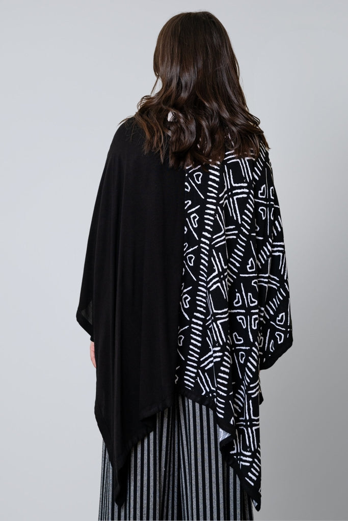 Printed Ruana - Black - Dairi - The Wardrobe