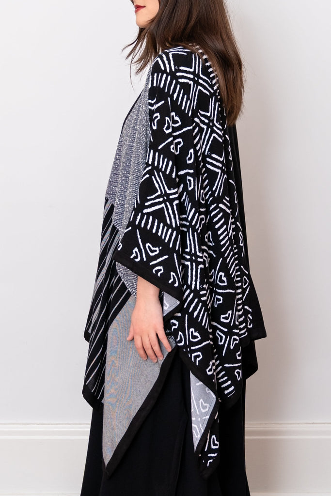 Printed Ruana - Black - Dairi - The Wardrobe