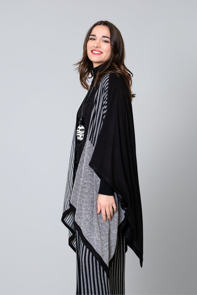 Printed Ruana - Black - Dairi - The Wardrobe