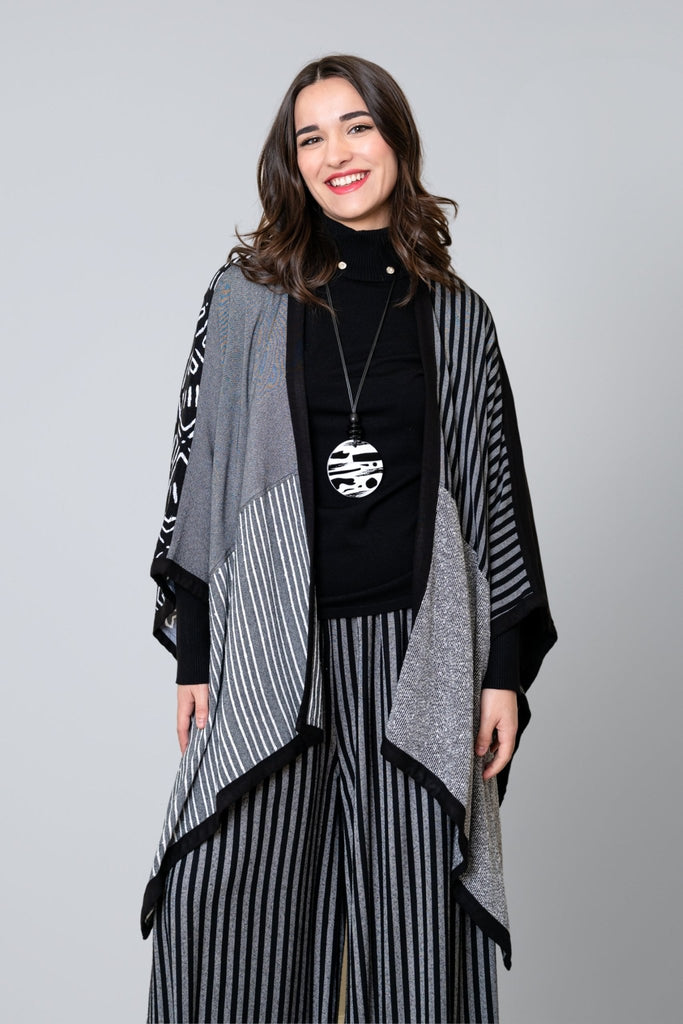 Printed Ruana - Black - Dairi - The Wardrobe