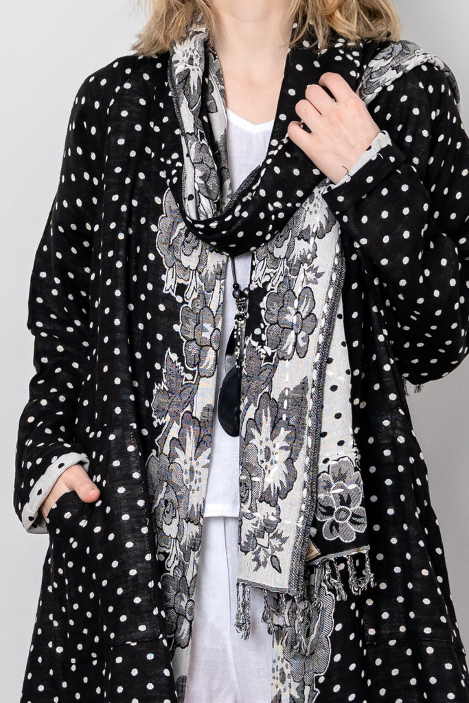 Printed Scarf - Black Dot - The Wardrobe - The Wardrobe