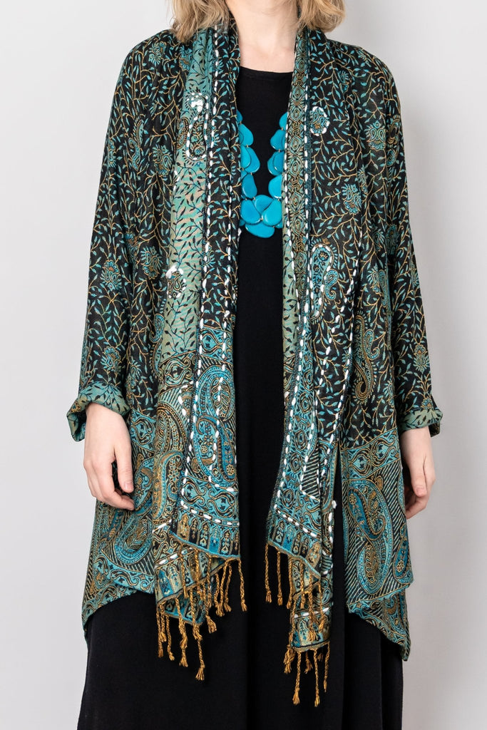 Printed Scarf - Turquoise Paisley - The Wardrobe - The Wardrobe