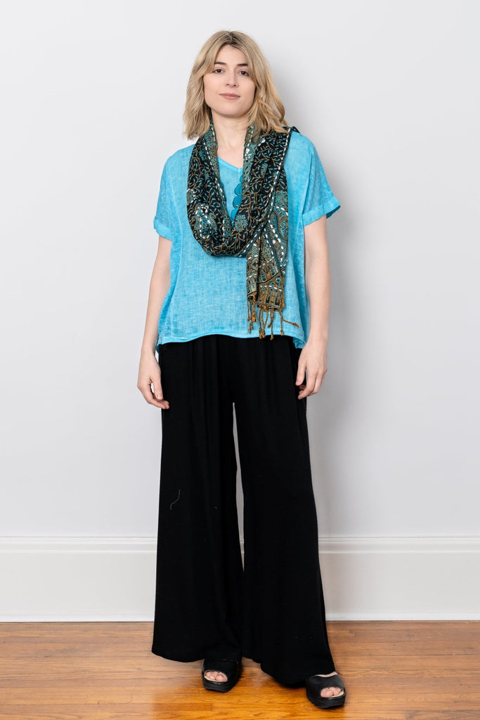 Printed Scarf - Turquoise Paisley - The Wardrobe - The Wardrobe