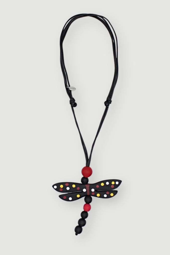 Red Dragonfly Necklace - Sylca - The Wardrobe