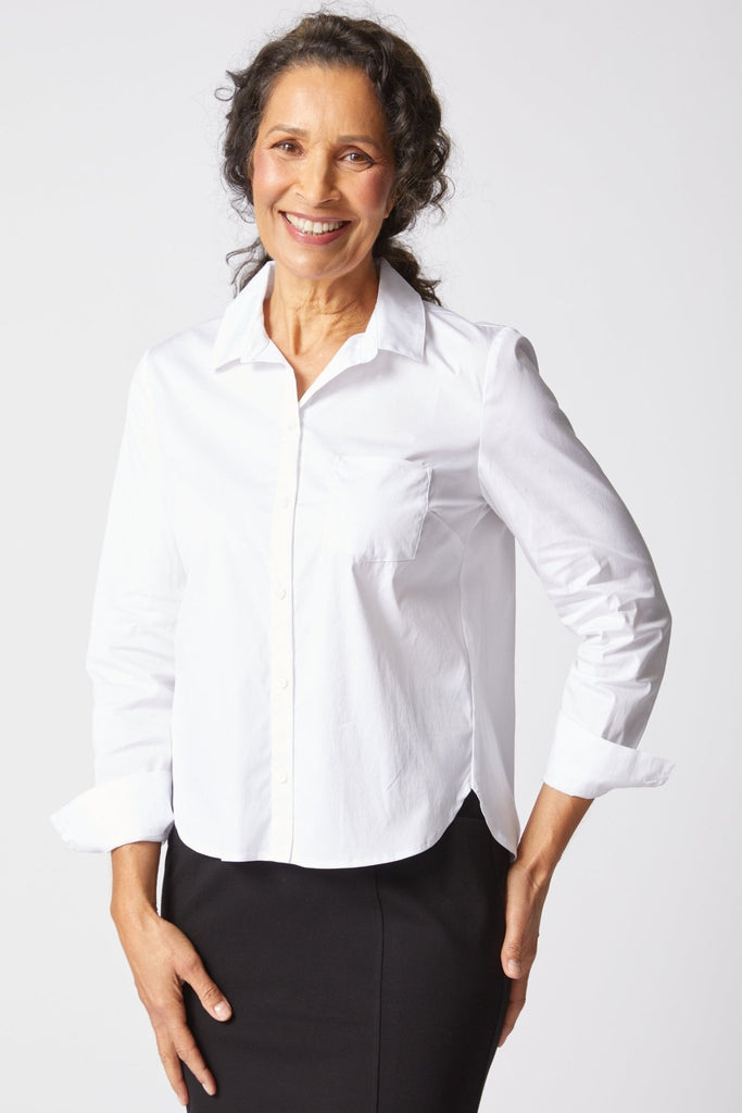 Shaped Hem Shirt - White - Habitat - The Wardrobe
