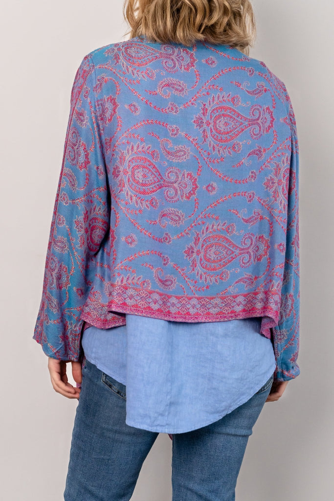 Short Printed Jacket - Cornflower - BaBa Imports - The Wardrobe