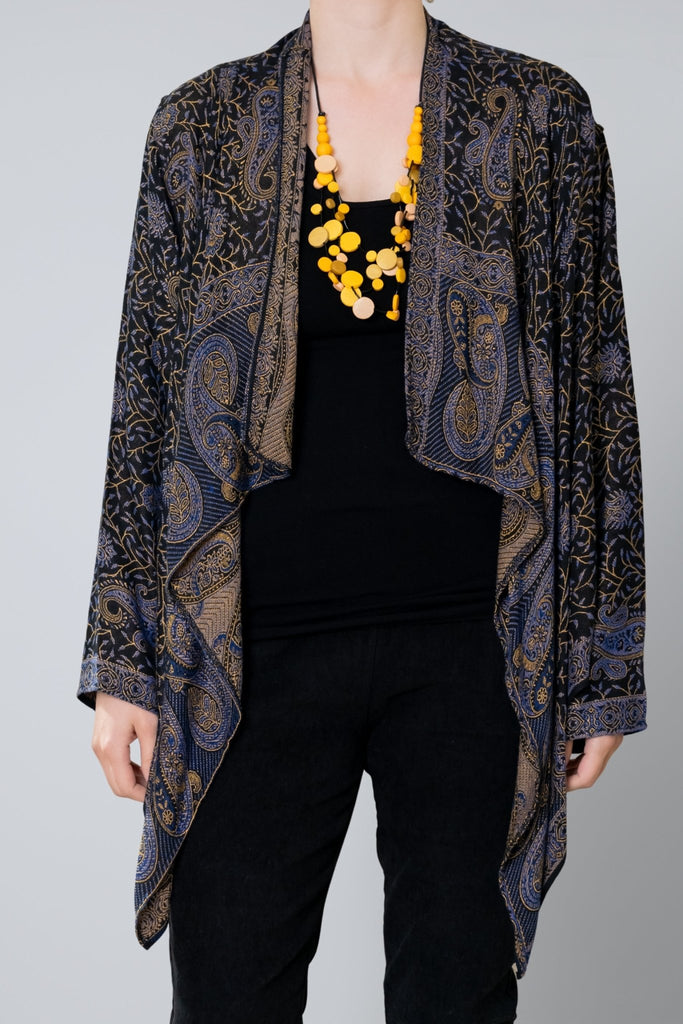 Short Printed Jacket - Indigo Paisley - BaBa Imports - The Wardrobe