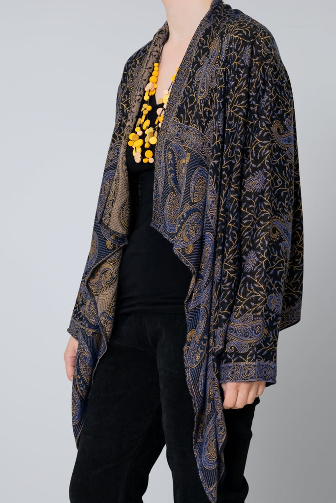 Short Printed Jacket - Indigo Paisley - BaBa Imports - The Wardrobe