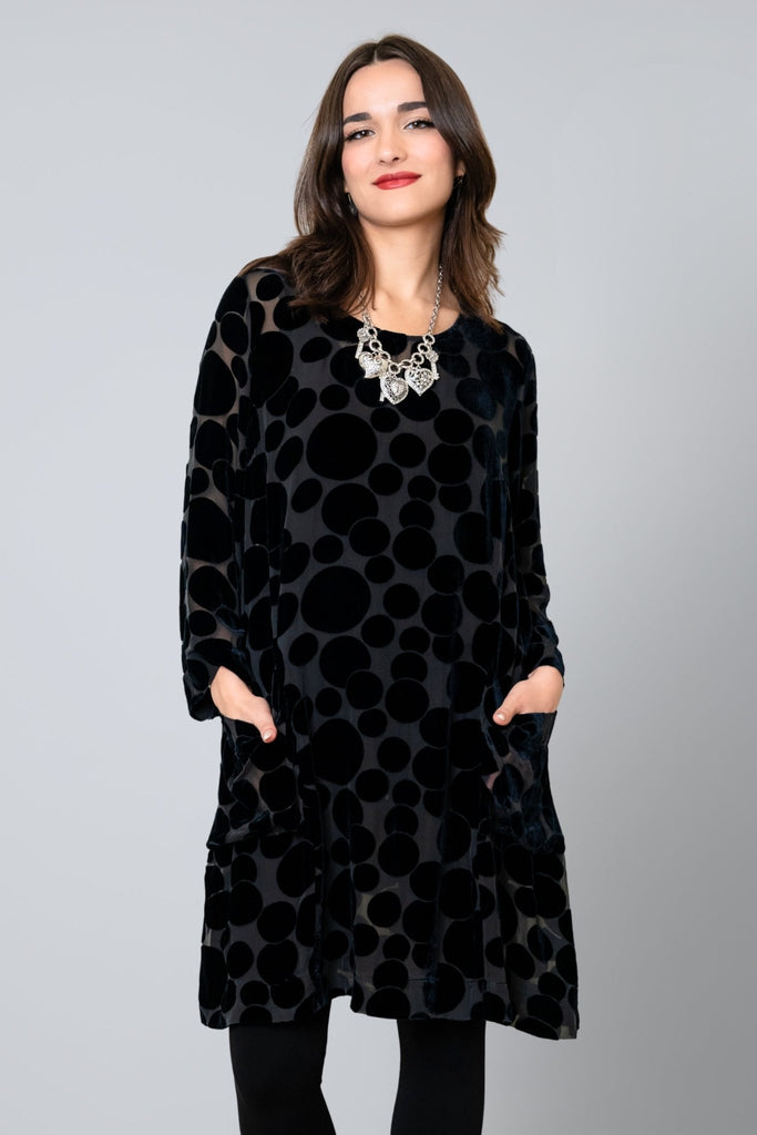 Silk Dot Tunic - Black - Grizas - The Wardrobe