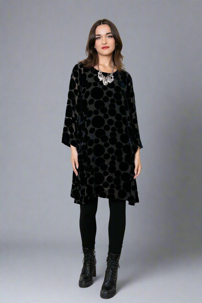 Silk Dot Tunic - Black - Grizas - The Wardrobe