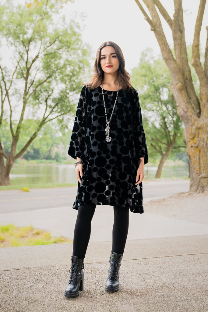 Silk Dot Tunic - Black - Grizas - The Wardrobe