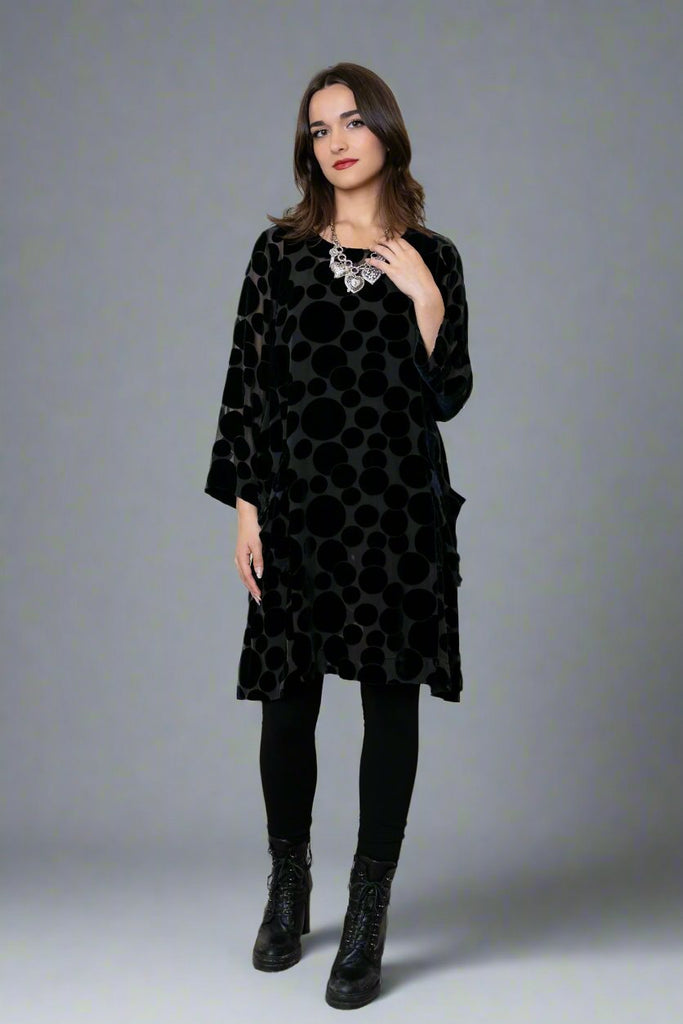 Silk Dot Tunic - Black - Grizas - The Wardrobe