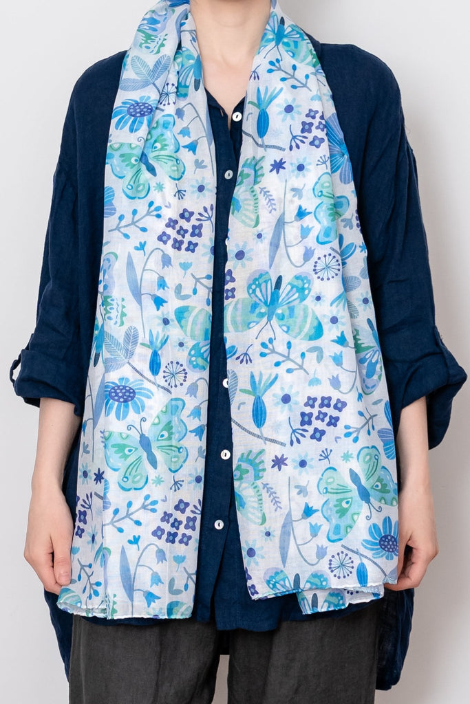Summer Butterfly Scarf - Blue - The Wardrobe - The Wardrobe